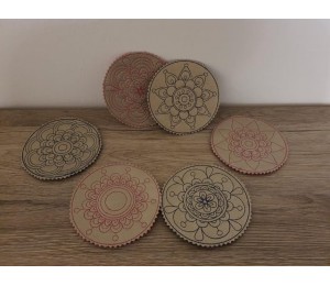 Stickserie ITH - Untersetzer Flower Circles